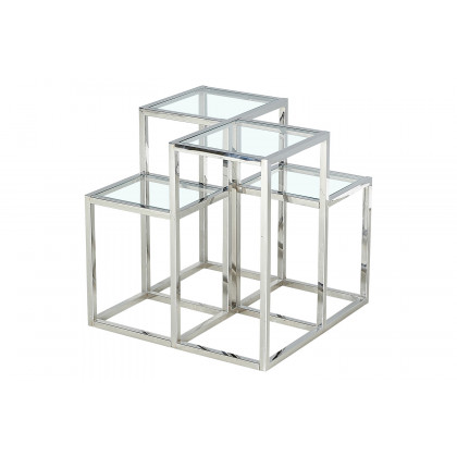 Worldwide Casini Multi-Tiered Accent Table - Silver