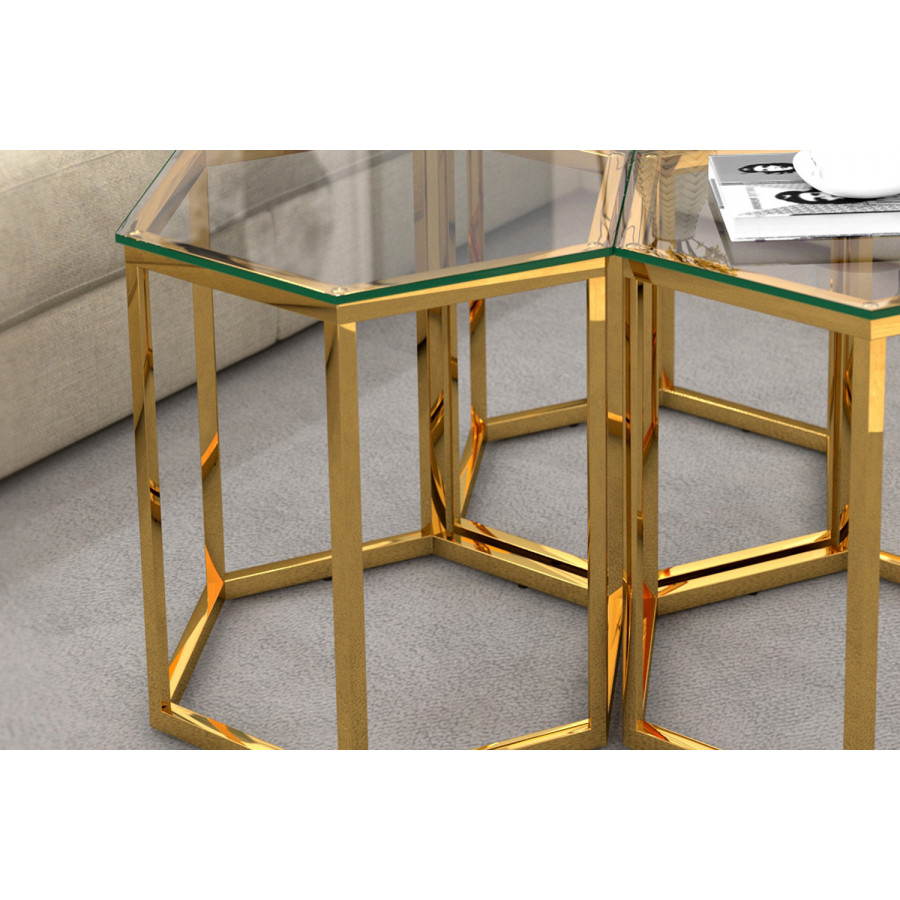 Worldwide Fleur Accent Table - Gold