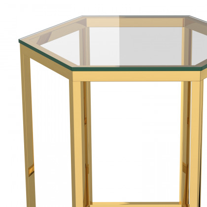Worldwide Fleur Accent Table - Gold
