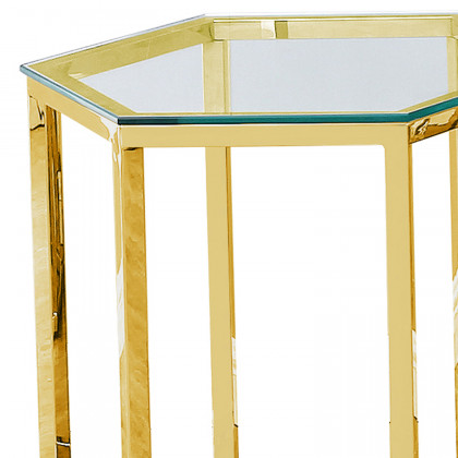 Worldwide Fleur Accent Table - Gold
