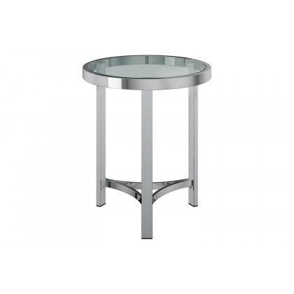Worldwide - Strata Round Accent Table in Chrome