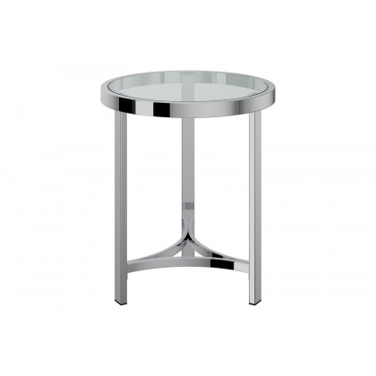 Worldwide - Strata Round Accent Table in Chrome