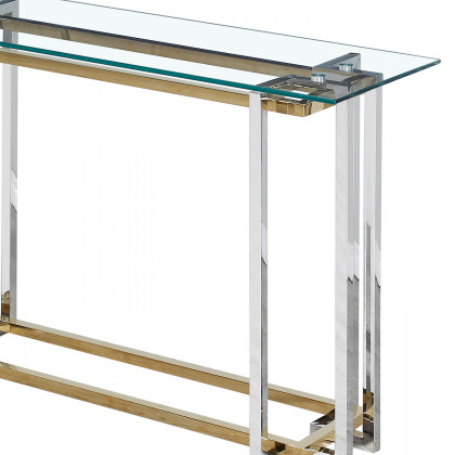 Worldwide - Florina Console Table in Silver/Gold