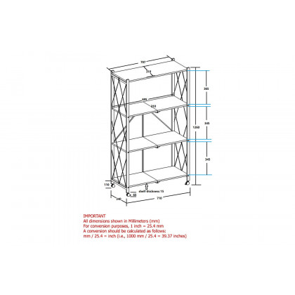 Worldwide Quby 4-Tier Folding Shelf - Black