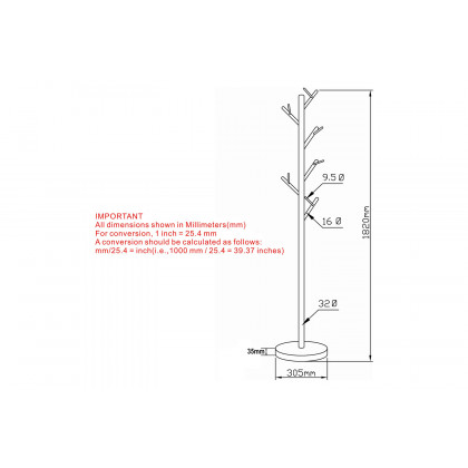 Worldwide Orin Coat Rack - Chrome
