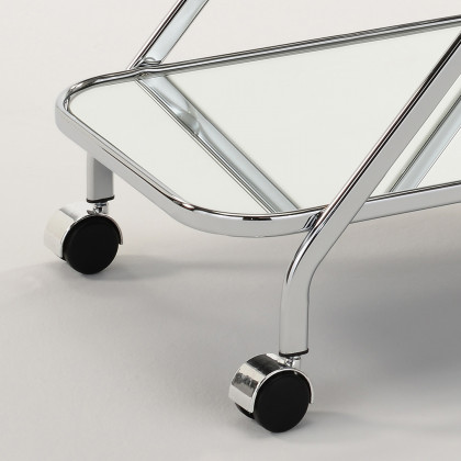 Worldwide Oriso 2-Tier Bar Cart - Chrome