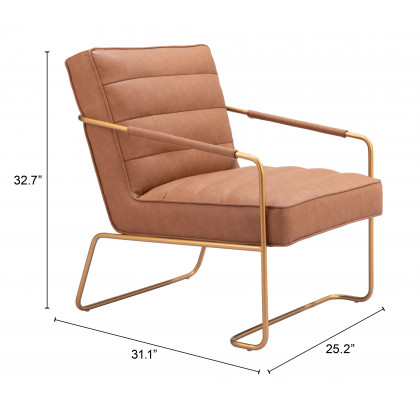 ZUO Dallas Accent Chair - Vintage Brown