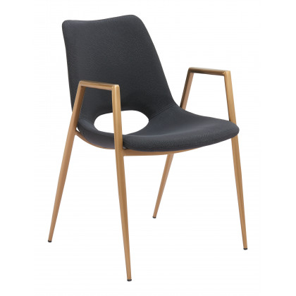 ZUO Desi Dining Chair (Set of 2) - Black/Gold