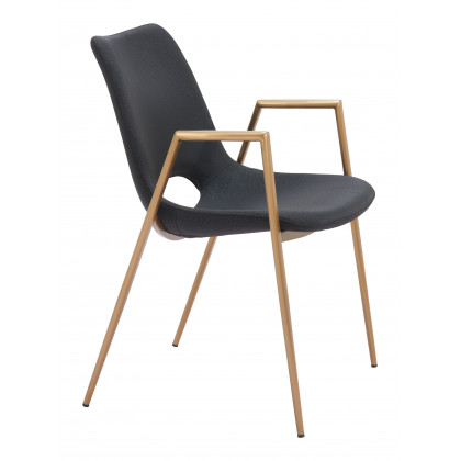 ZUO Desi Dining Chair (Set of 2) - Black/Gold