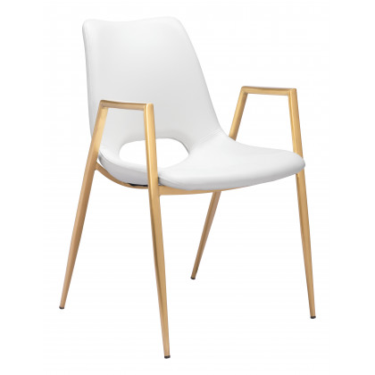 ZUO Desi Dining Chair (Set of 2) - White/Gold