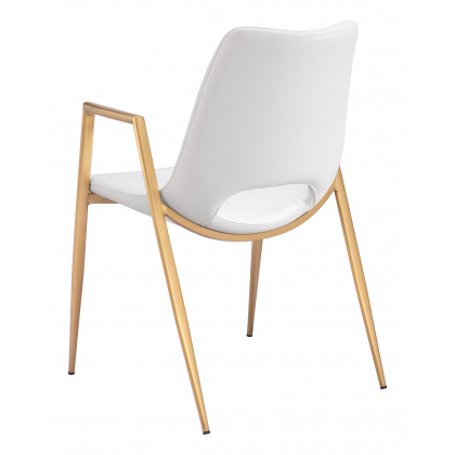 ZUO Desi Dining Chair (Set of 2) - White/Gold