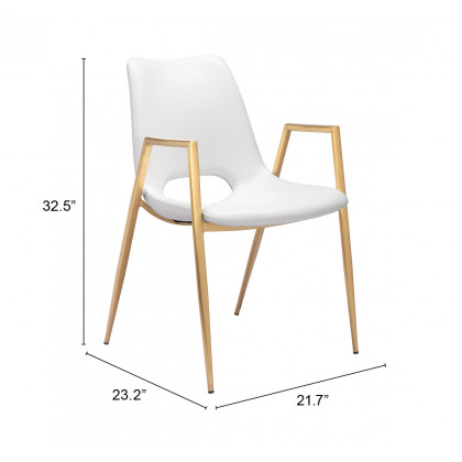 ZUO Desi Dining Chair (Set of 2) - White/Gold