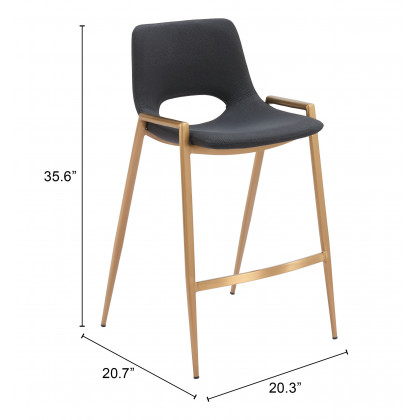 ZUO Desi Counter Stool (Set of 2) - Black/Gold