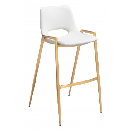 ZUO Desi Barstool (Set of 2) - White/Gold