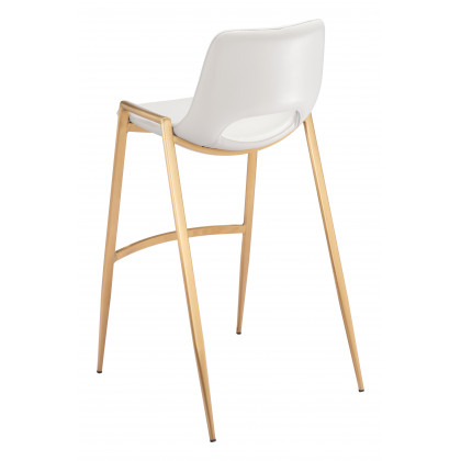 ZUO Desi Barstool (Set of 2) - White/Gold