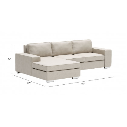 ZUO Brickell Sectional - Beige