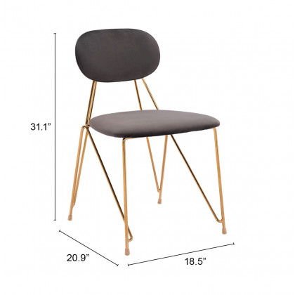 ZUO - Georges Dining Chair (Set of 2) in Gray/Gold