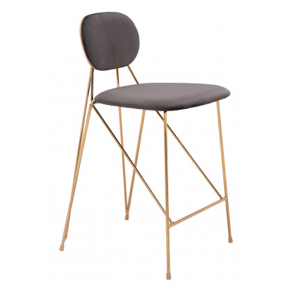 ZUO - Georges Counter Stool (Set of 2) in Gray/Gold