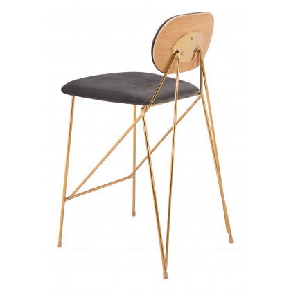 ZUO - Georges Counter Stool (Set of 2) in Gray/Gold