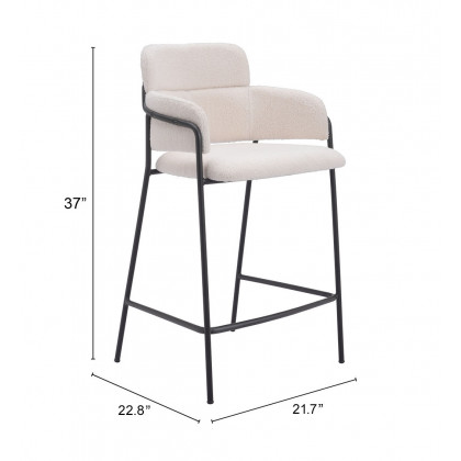 ZUO Marcel Counter Stool (Set of 2) - Cream