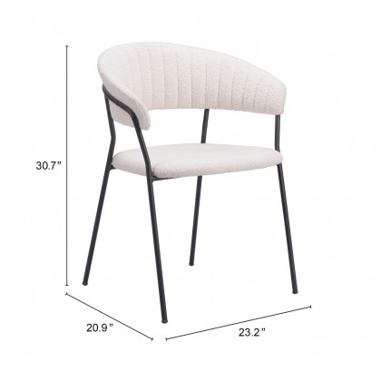 ZUO Josephine Dining Chair (Set of 2) - Cream
