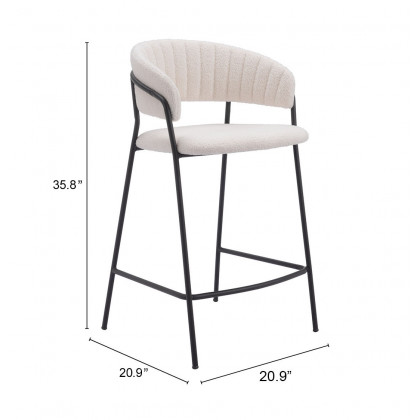 ZUO Josephine Counter Stool (Set of 2) - Cream