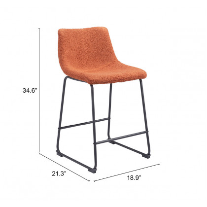 ZUO Smart Counter Stool (Set of 2) - Burnt Orange