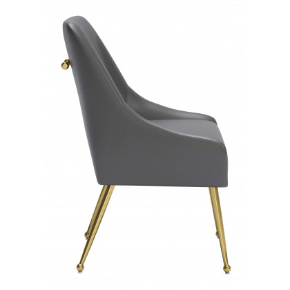 ZUO Maxine Dining Chair - Gray/Gold