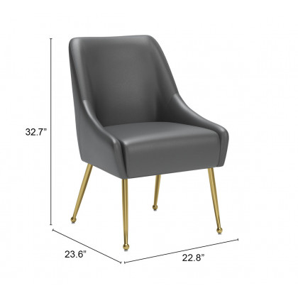 ZUO Maxine Dining Chair - Gray/Gold