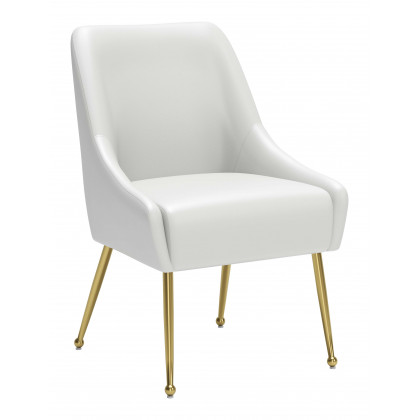 ZUO Maxine Dining Chair - White/Gold