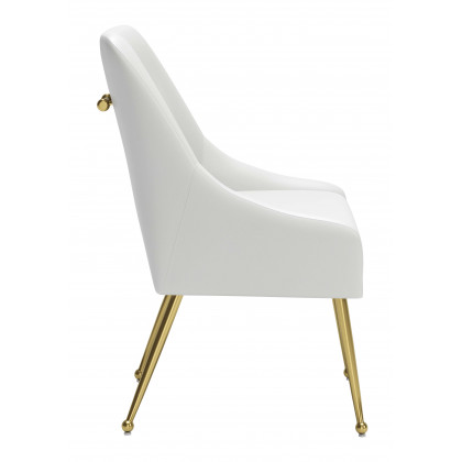 ZUO Maxine Dining Chair - White/Gold
