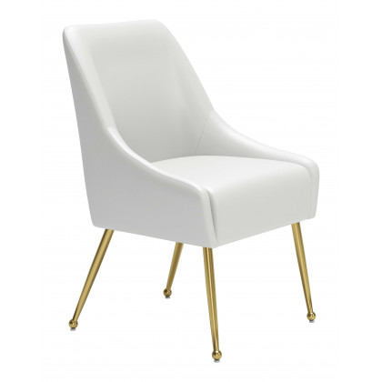 ZUO Maxine Dining Chair - White/Gold