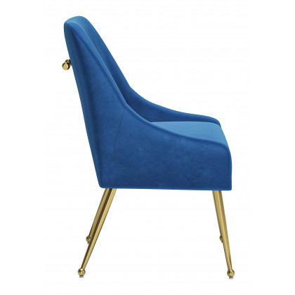 ZUO Maxine Dining Chair - Navy Blue/Gold
