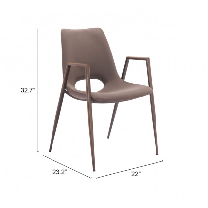 ZUO Desi Dining Chair (Set of 2) - Brown/Walnut