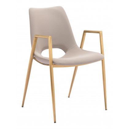 ZUO Desi Dining Chair (Set of 2) - Beige/Gold