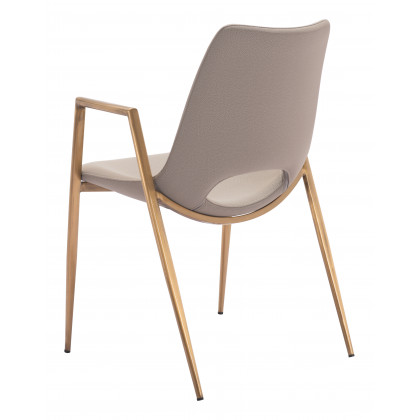 ZUO Desi Dining Chair (Set of 2) - Beige/Gold
