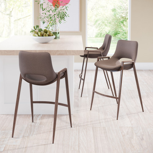 ZUO Desi Counter Stool (Set of 2) - Brown/Walnut