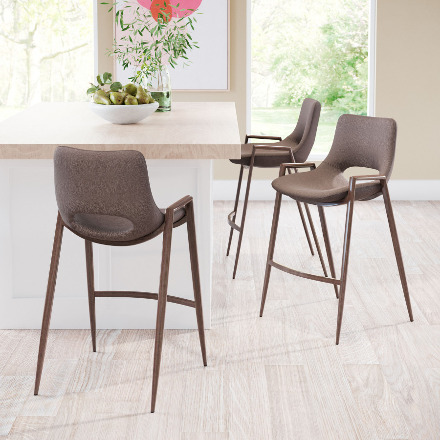 ZUO Desi Counter Stool (Set of 2) - Brown/Walnut