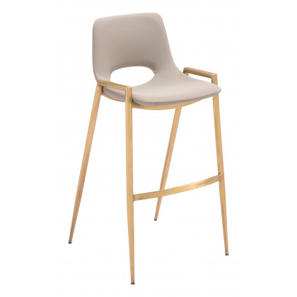 ZUO Desi Barstool (Set of 2) - Beige/Gold