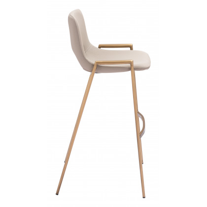 ZUO Desi Barstool (Set of 2) - Beige/Gold