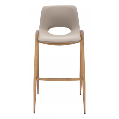 ZUO Desi Barstool (Set of 2) - Beige/Gold