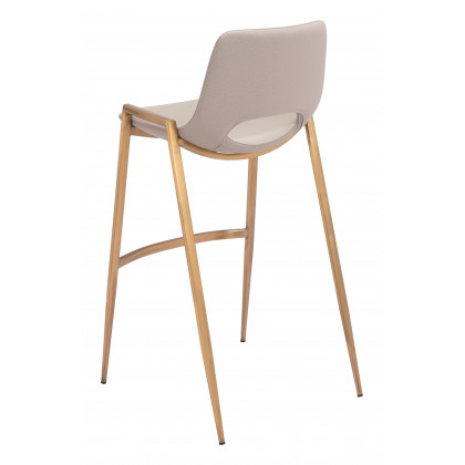 ZUO Desi Barstool (Set of 2) - Beige/Gold
