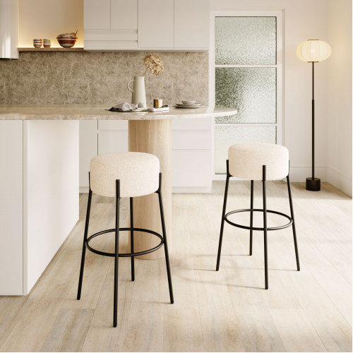 ZUO - Blanche Barstool (Set of 2) in Ivory