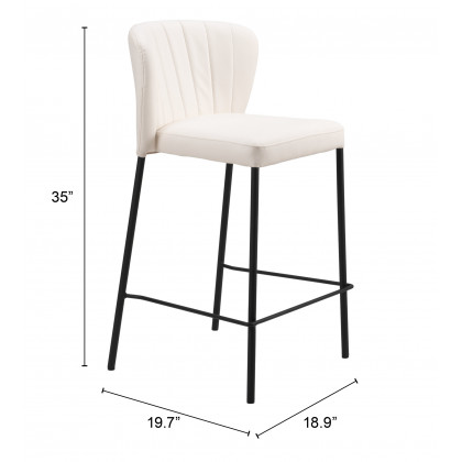 ZUO Linz Counter Stool (Set of 2) - Cream