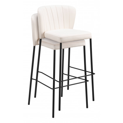 ZUO Linz Barstool (Set of 2) - Cream