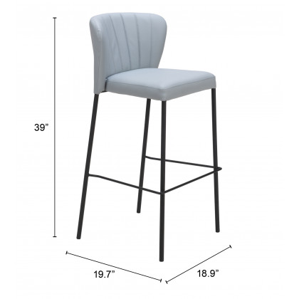 ZUO Linz Barstool (Set of 2) - Gray