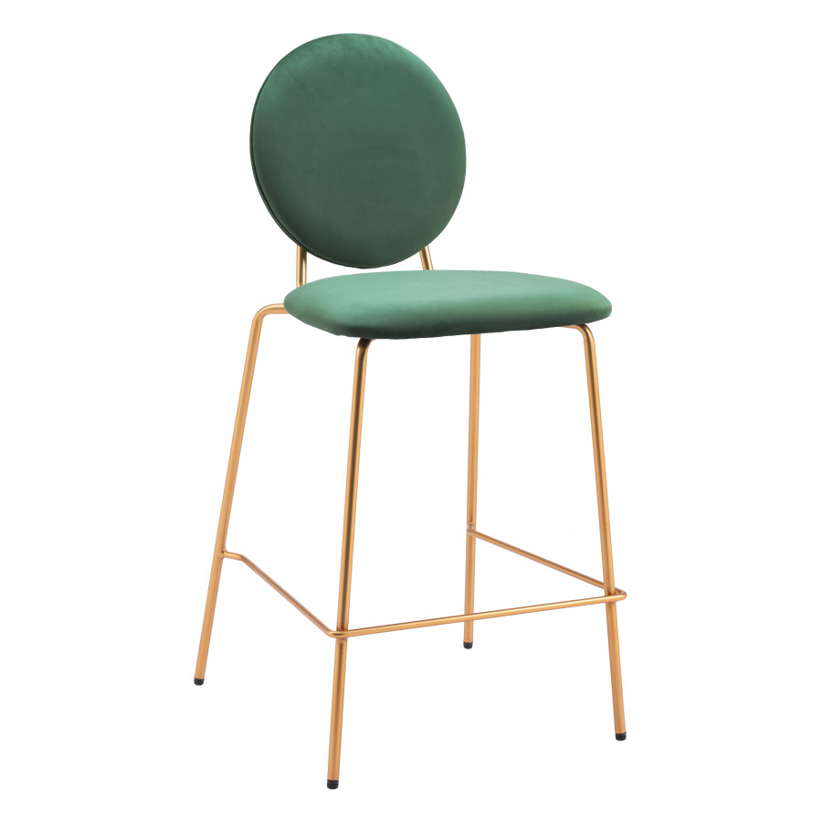 ZUO - Odessa Counter Stool (Set of 2) in Green/Gold