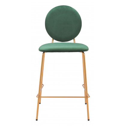 ZUO - Odessa Counter Stool (Set of 2) in Green/Gold