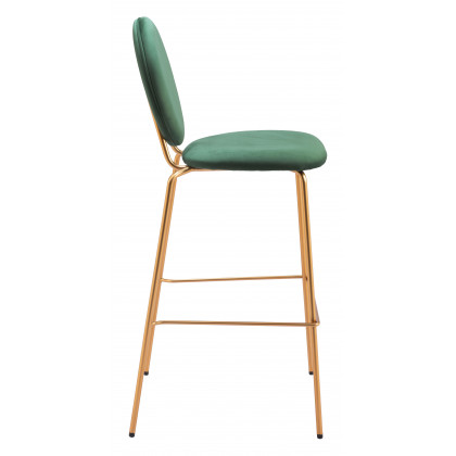 ZUO - Odessa Barstool (Set of 2) in Green/Gold