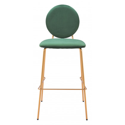 ZUO - Odessa Barstool (Set of 2) in Green/Gold